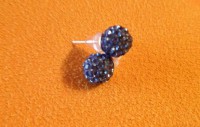 Pendientes  bola rhinstone azul celeste
